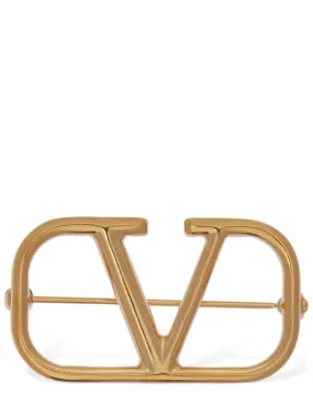 Valentino Garavani   V logo brooch 