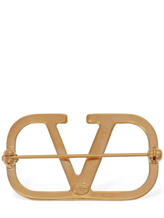 Valentino Garavani   V logo brooch 