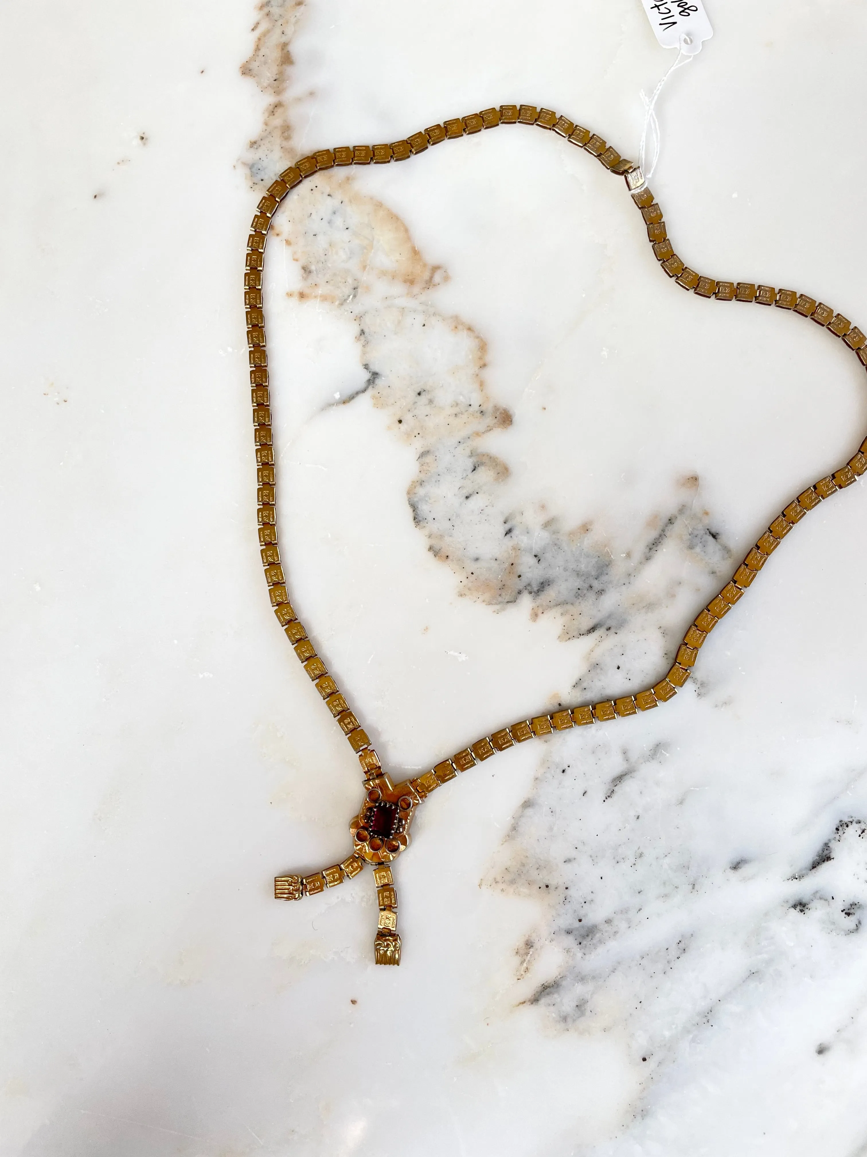 Victorian Chased Book Chain Necklace