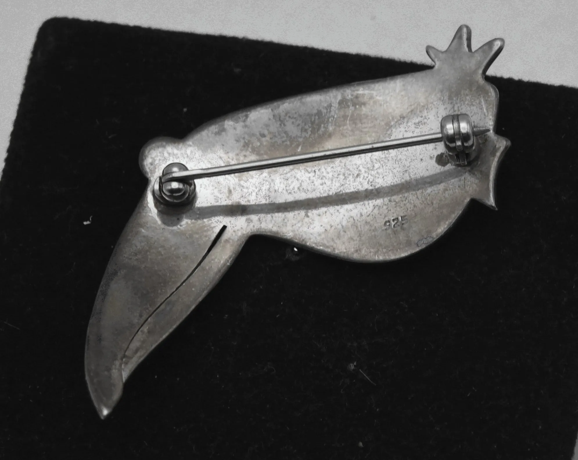 Vintage Sterling Silver Bird Brooch