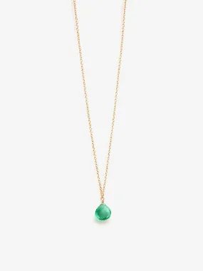 Wanderlust Life Gold Chain Pendant Necklace - Seafoam Green