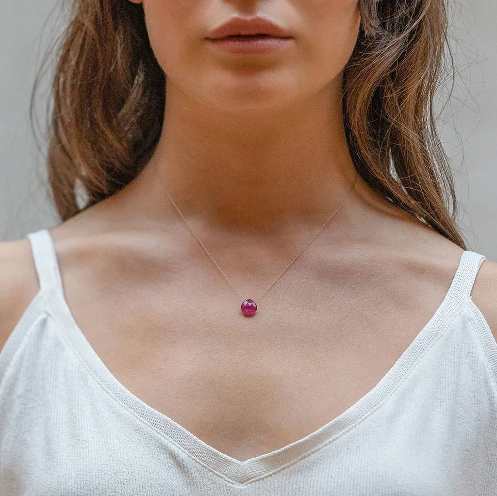 Wanderlust Life September Birthstone Pink Sapphire Fine Cord Necklace