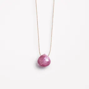 Wanderlust Life September Birthstone Pink Sapphire Fine Cord Necklace