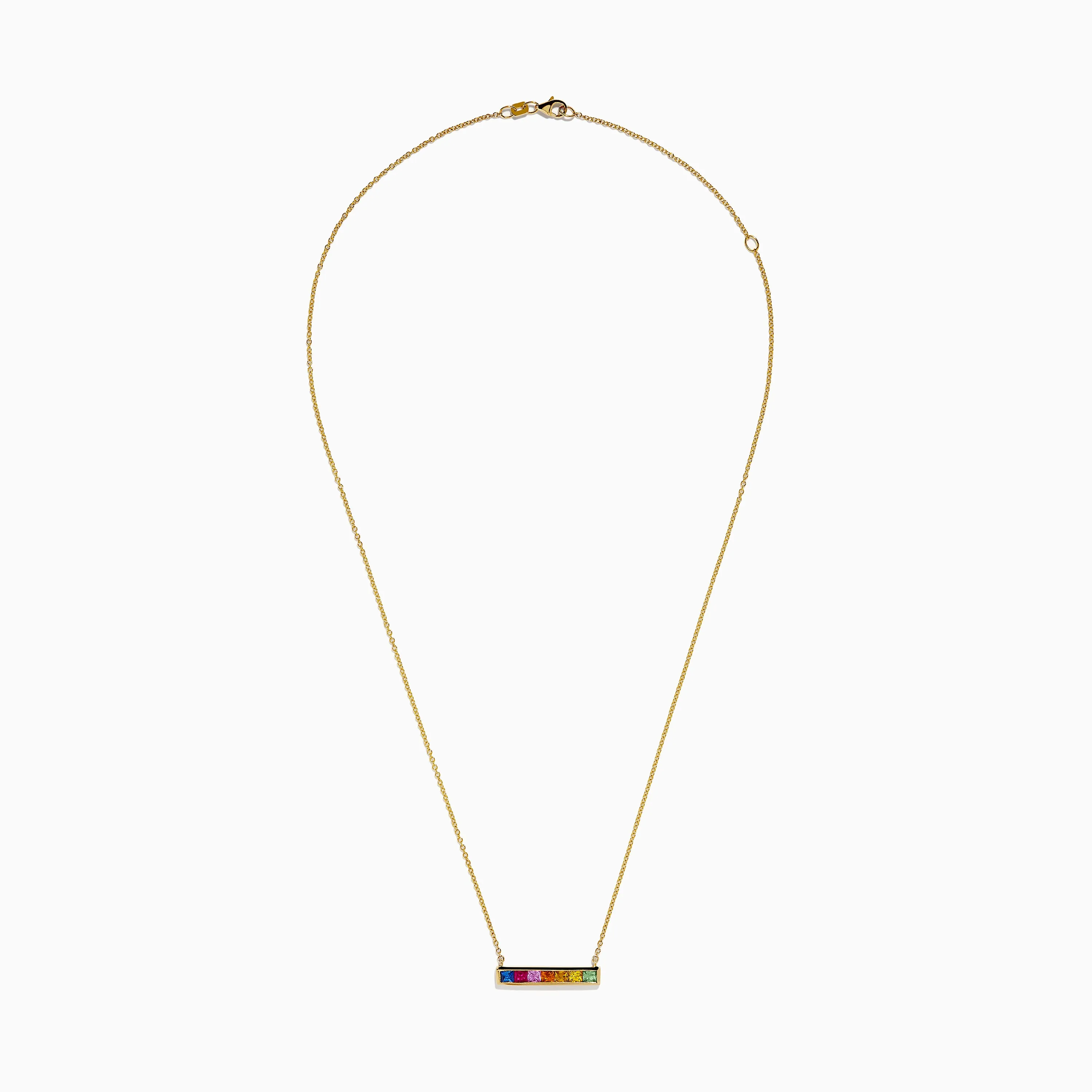Watercolors 14K Yellow Gold Multi Sapphire Necklace