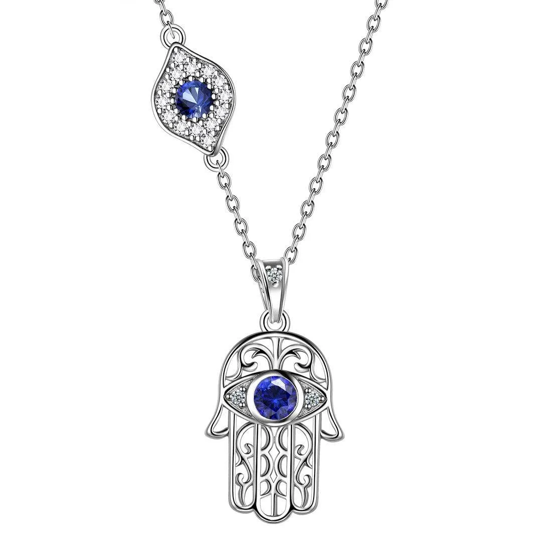 Women Hamsa Hand of Fatima Necklace Evil Eye Pendant Girls Jewelry Gift