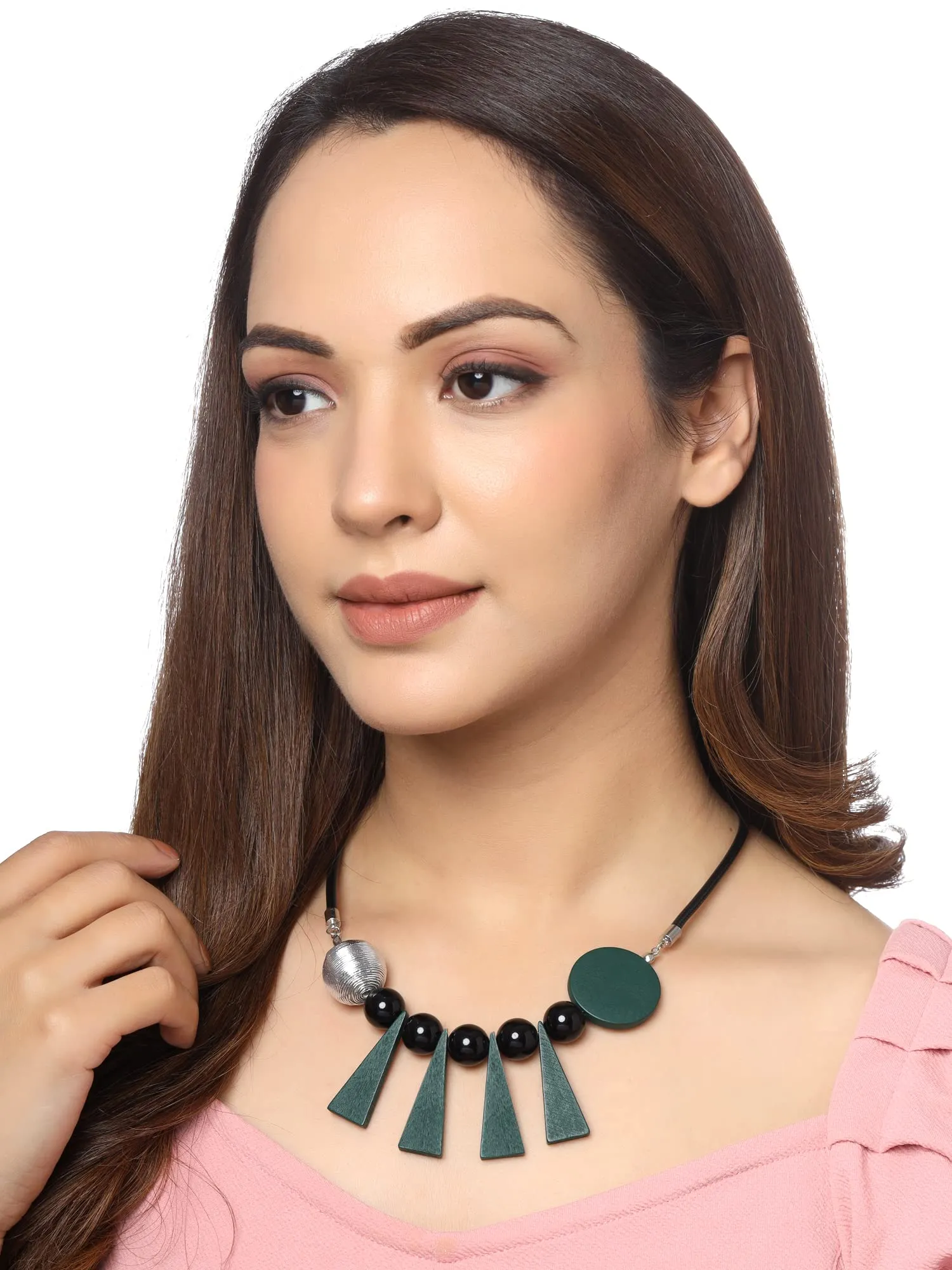 Yellow Chimes Necklace for Women and Girls Fashion Green Choker Necklace for Women Western | Geometric Statement Style Choker Necklace | Birthday Gift for Girls & Women Anniversary Gift for Wife