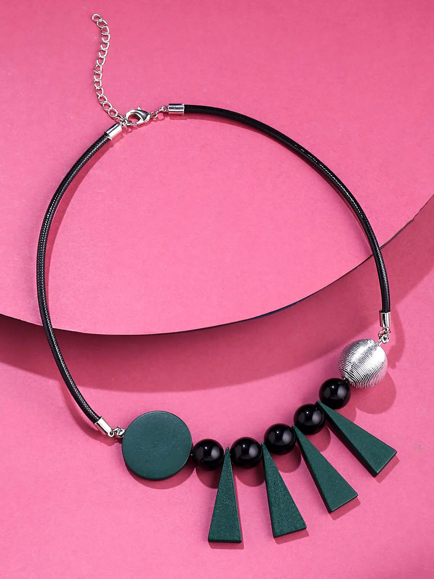 Yellow Chimes Necklace for Women and Girls Fashion Green Choker Necklace for Women Western | Geometric Statement Style Choker Necklace | Birthday Gift for Girls & Women Anniversary Gift for Wife