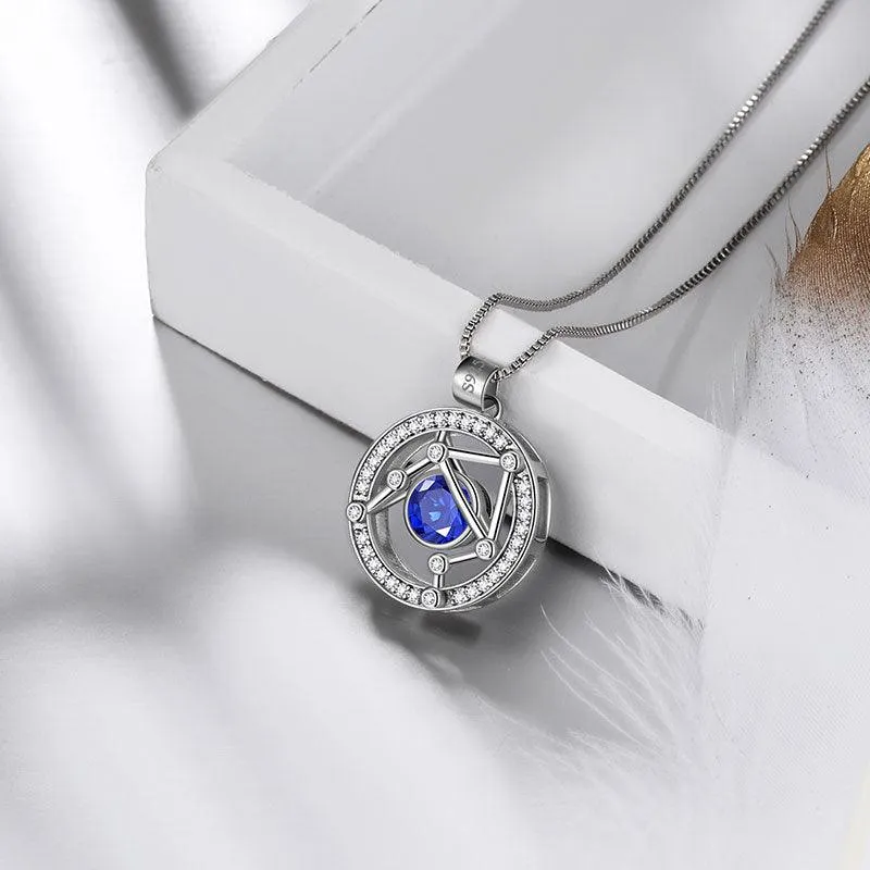 Zodiac Libra Necklace September Birthstone Pendant Jewelry Women Girls Birthday Gift